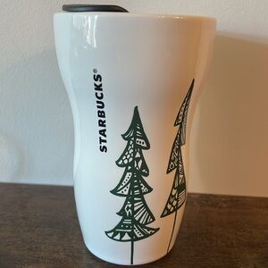 Starbucks Christmas Ceramic Travel Cup 9 oz